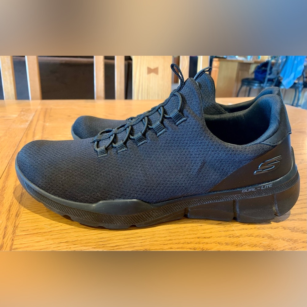 Men’s Skechers Black Slip-On Sneakers - Picture 2 of 9